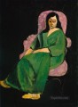 Laurette con un vestido verde sobre fondo negro fauvismo abstracto Henri Matisse